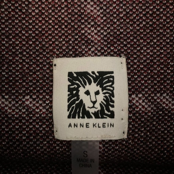 Anne Klein Sweater Womens Sz S Red Black‎ Plaid Pullover Mock Neck Split Hem - Picture 8 of 12